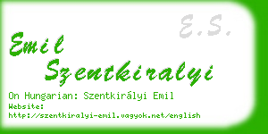 emil szentkiralyi business card